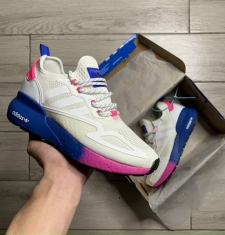 ADIDAS ZX 2K BOOST WHITE CREAM BLUE PINK