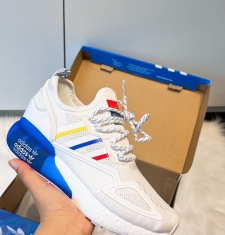 ADIDAS ZX 2K BOOST WHITE BLUE RED