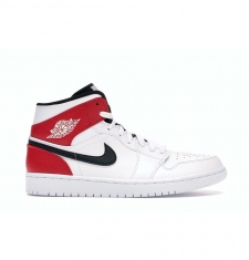 NIKE AIR JORDAN 1 MID WHITE BLACK GYM RED