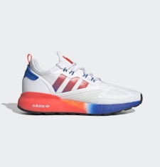 ADIDAS ZX 2K BOOST WHITE SOLAR RED BLUE