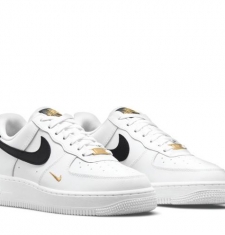 NIKE AIR FORCE 1 WHITE SWOOSH BLACK GOLD