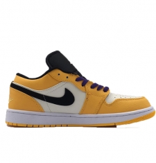 NIKE AIR JORDAN 1 LOW 'LAKERS' YELLOW WHITE BLACK PURPLE